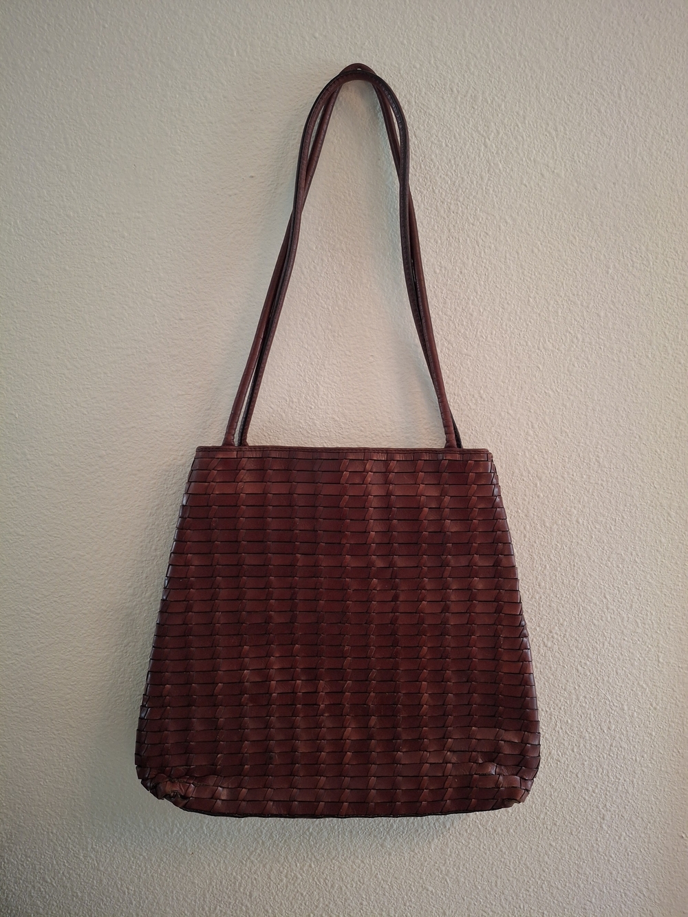 Vintage Fossil Woven Shoulder Bag in Dark Brown Basket Weave - Picture 1 of 5